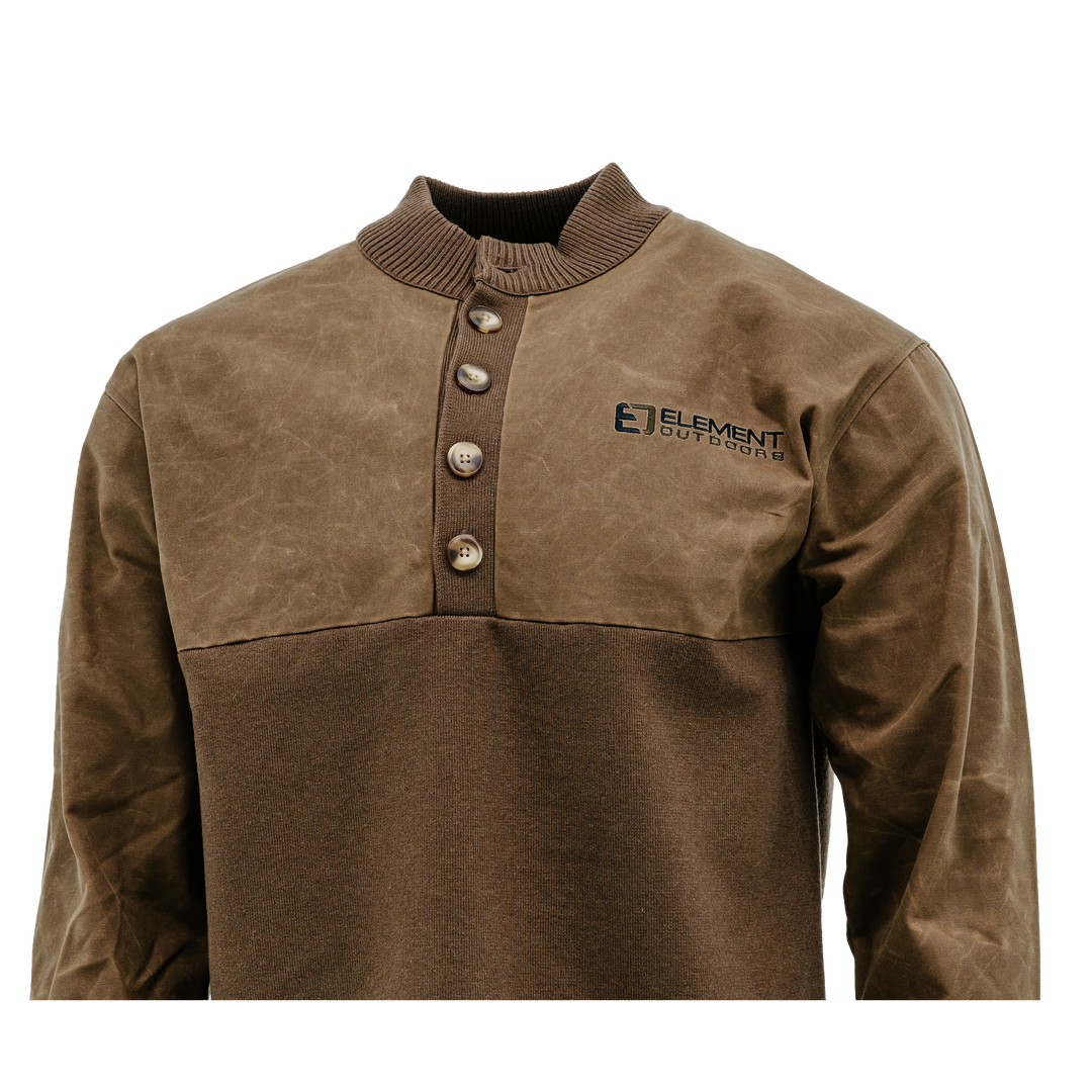FOWLTEC Waxed Cotton 5-Button Henley Knit Sweater