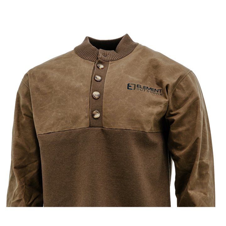 FOWLTEC Waxed Cotton 5-Button Henley Knit Sweater