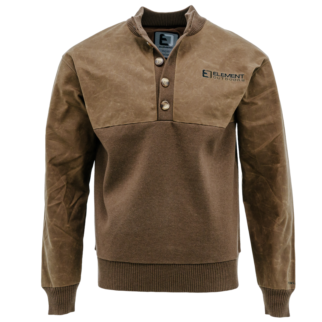 FOWLTEC Waxed Cotton 5-Button Henley Knit Sweater