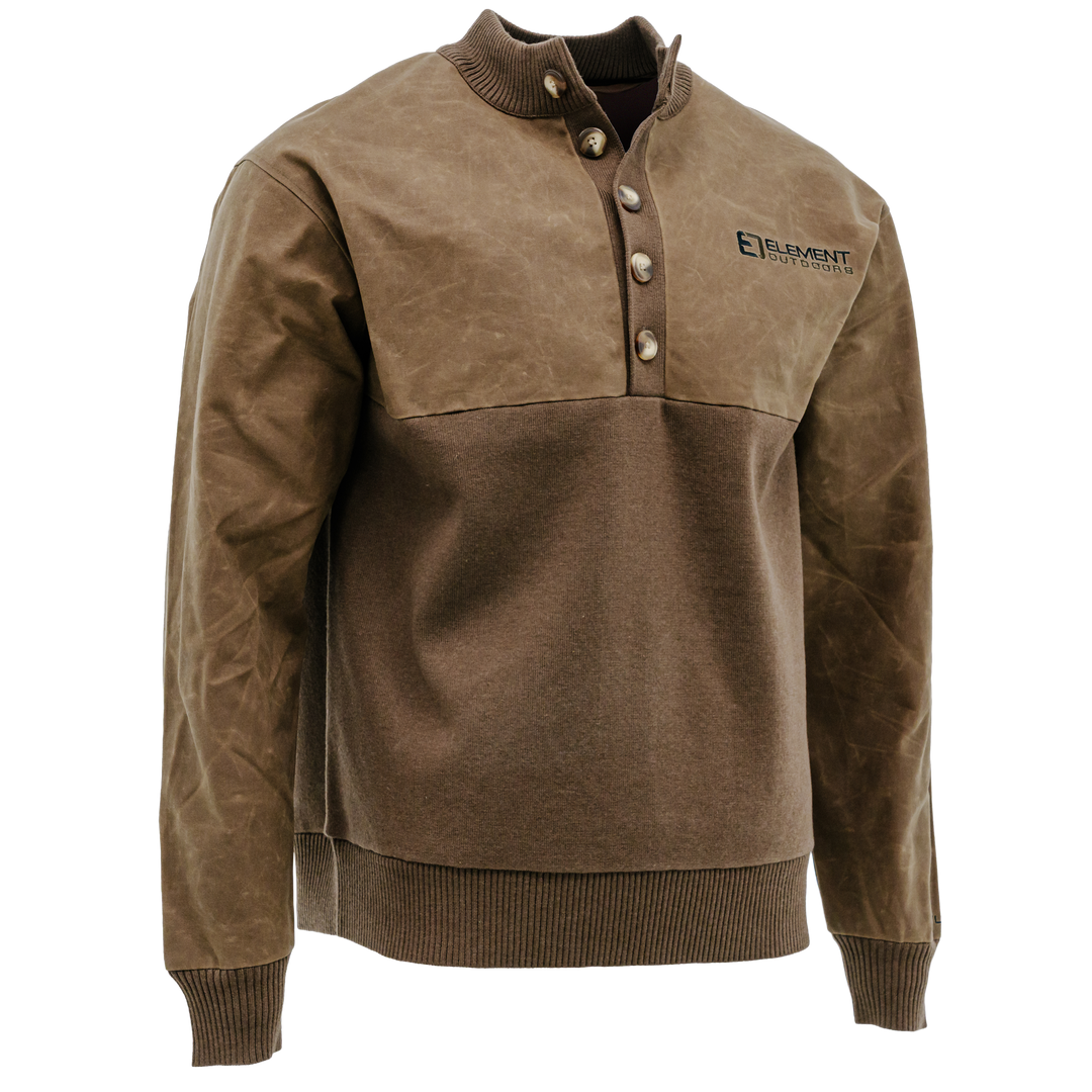 FOWLTEC Waxed Cotton 5-Button Henley Knit Sweater