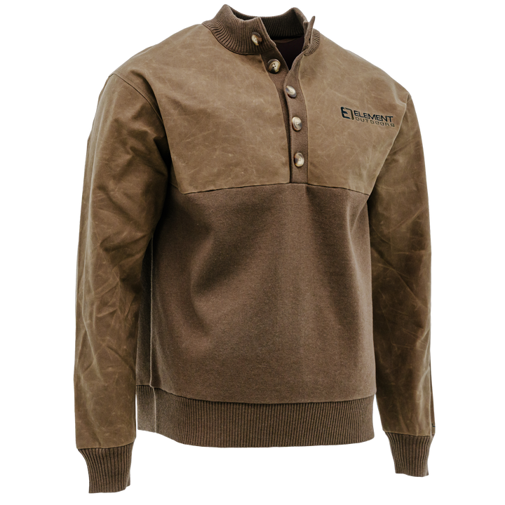 FOWLTEC Waxed Cotton 5-Button Henley Knit Sweater