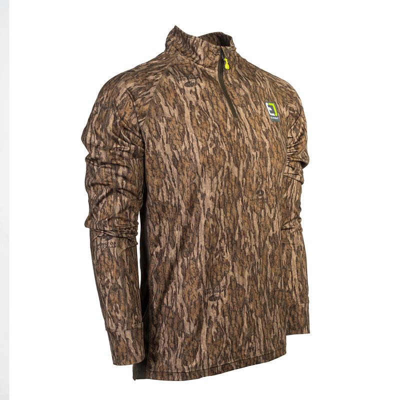 Men's Drive Series Quarter Zip Long sleeve shirt, Light Weight, Bottomland Camo