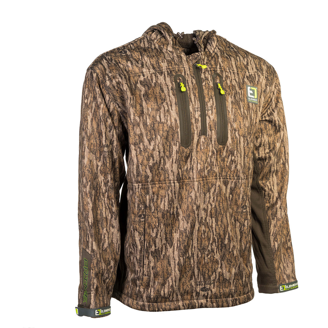 Men's Prime Series Quarter Zip Hoodie, Light-Mid Weight, Bottomland Camo