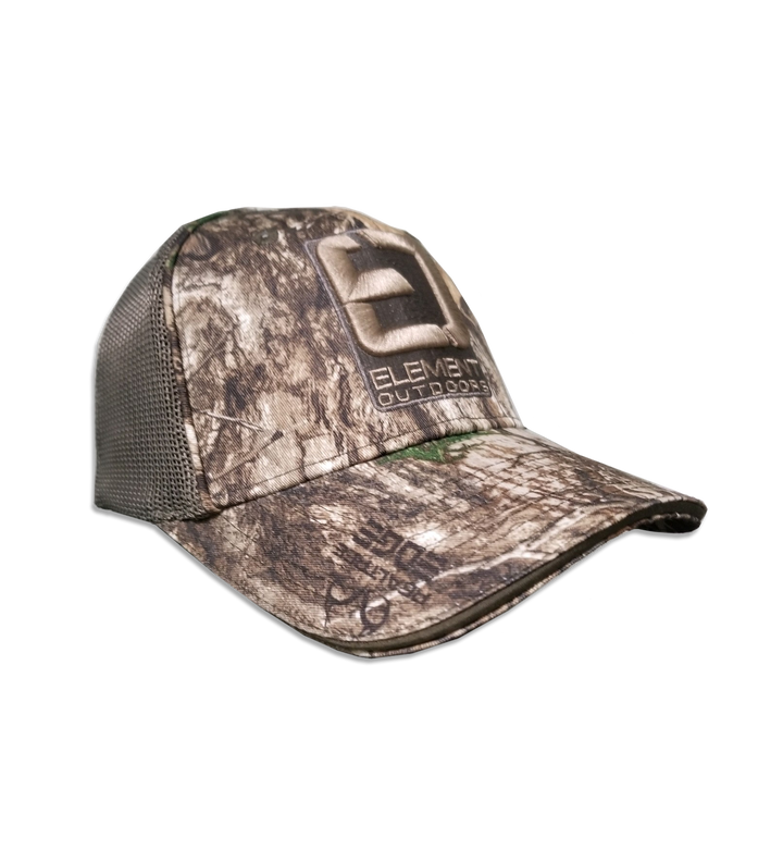 Hat, meshback, Grey logo, Realtree Edge Camo, Side View